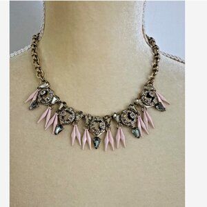 J.CREW Pink & Crystal Choker Necklace